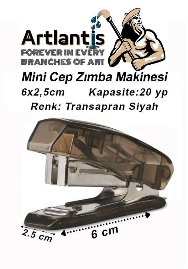 Mini Zımba Makinesi 24/6 Siyah Std S3T 1 Adet Cep Zımba Makinası 20 Sayfa Kapasite Öğrenci Okul Büro - Image 1