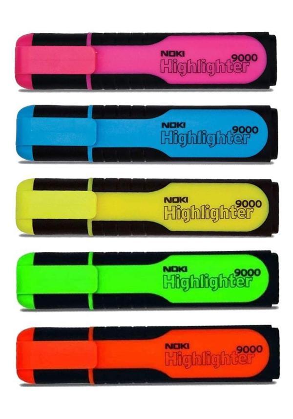 Fosforlu İşaret Kalem 5 Renk 1 Paket Noki Hıghlıghter 5 Renk Fosforlu İşaretleme Kalemi Neon Renkler - Image 1