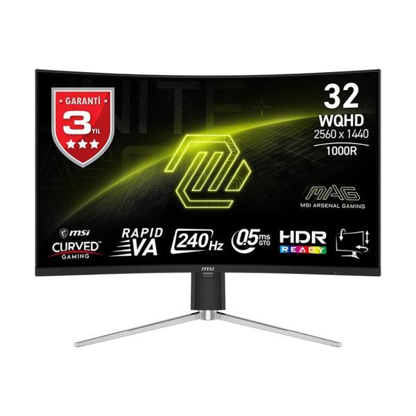 MSI 31.5 MAG 325CQRXF E2 WQHD CURVE 1000R RAPID VA 240HZ 0.5MS FREESYNC PREMIUM GAMING MONİTÖR - Image 1