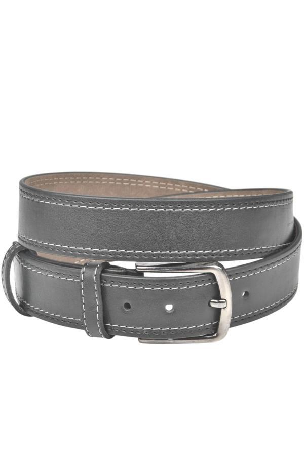 DeepSEA Erkek Siyah 4 cm Yanları Dikişli Suni Deri Kemer 2402641 - Image 1
