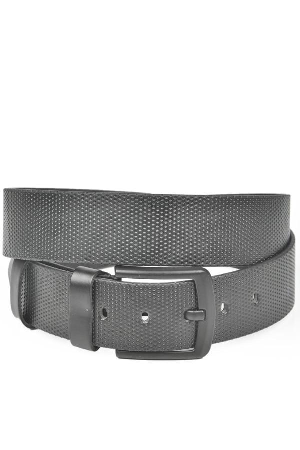 DeepSEA Erkek Siyah 4,5 cm Siyah Tokalı Desenli Suni Deri Spor Kemer 2402644 - Image 1