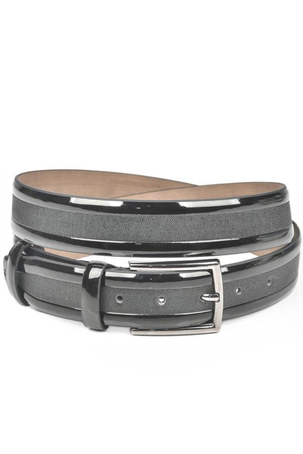 DeepSEA Erkek Siyah 3,5 cm Lazer İşlemeli Rugan Klasik Suni Deri Kemer 2402629 - Image 1