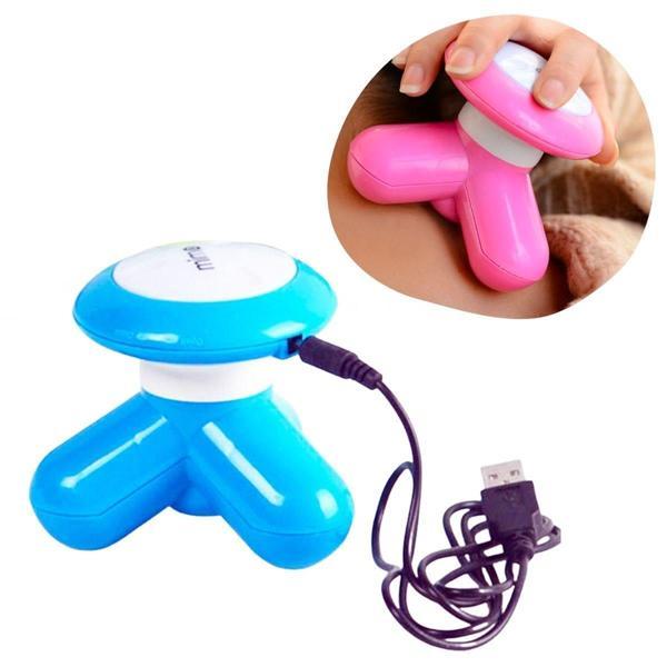 3 Başlıklı Titreşimli USB Şarjlı Mini El Masaj Aleti  - Image 1