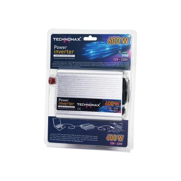POWER İNVERTER GÜÇ ÇEVİRİCİ 600W 12V-220V DC-DOĞRU AKIMI--AC-ALTERNATİF AKIMA ÇEVİRİR TM-9201  - Image 1