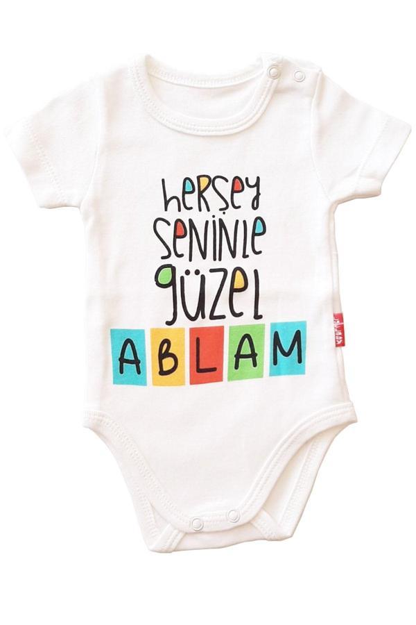 Lullaby Ablam Yazılı Pamuklu Bebek Body Zıbın - Image 1