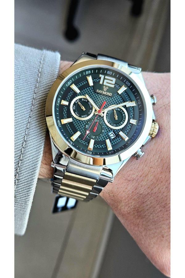 Raymond Rym-1127 Quartz Erkek Kol Saati - Çelik Kasa Ve Kordon - 2 Yıl Garanti - Image 1