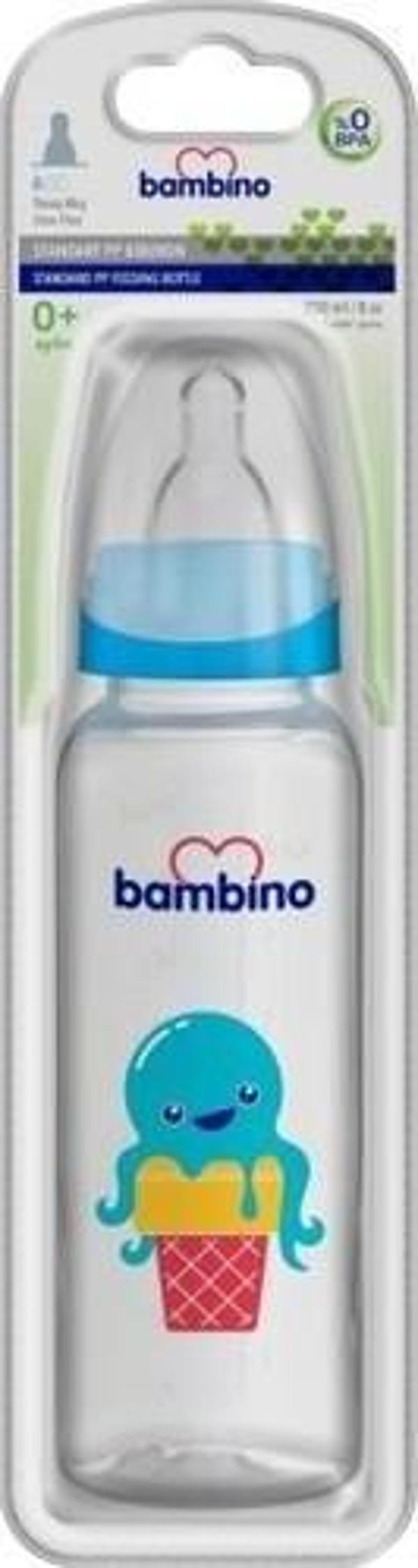 Bambino B019 Düz Pp Biberon 250 Ml Mavi - Image 1