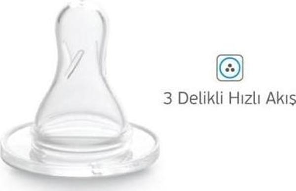 Bebedor Biberon Emziği 3 Delikli Hızlı Akış - Image 1