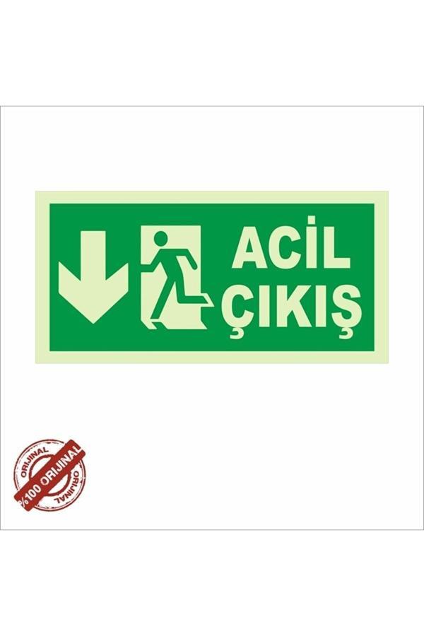Günbay Ticaret Fotolümen Levha Acil Çıkış Aşağı Ok - Image 1