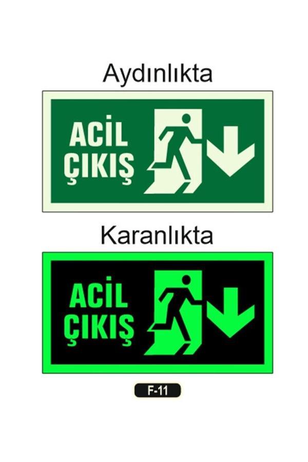 Real Reklam Fosforlu Acil Çıkış Yön Levhası - Image 1
