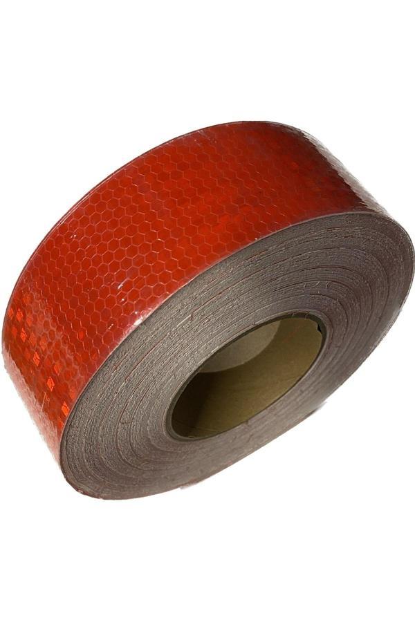 Mfk 3D Reflektörlü Petekli Kırmızı Şerit Bant 50M / 5Cm - Image 1