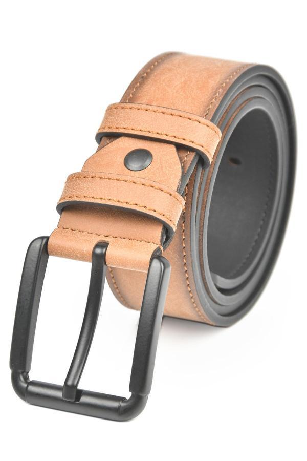 DeepSEA Erkek Taba 4 cm Eninde Spor Nubuk Kemer Suni Nubuk Deri Kemer 2402639 - Image 1