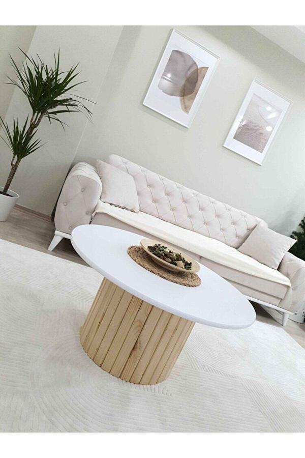 Woodywood 90Cm Yuvarlak Dekoratif Orta Sehpa 90x90 cm - Image 1