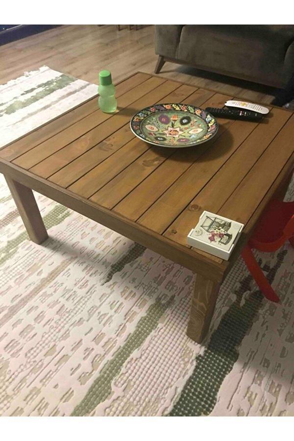 Woodywood Doğal Ağaç Tasarım Orta Sehpa 90x90 cm - Image 1