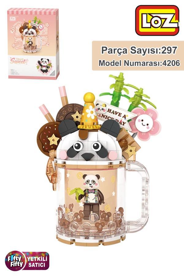 Loz Creative Serisi Panda Figürlü Bardak Modeli 297 Parça Oyuncak Yapım Seti FFLZ-4206 - Image 1