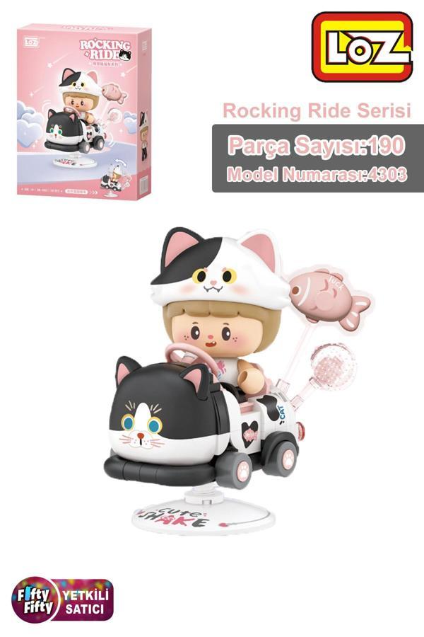 Loz Creative Serisi Sallanan Siyah Beyaz Kedi Modeli 190 Parça Oyuncak Yapım Seti FFLZ-4303 - Image 1