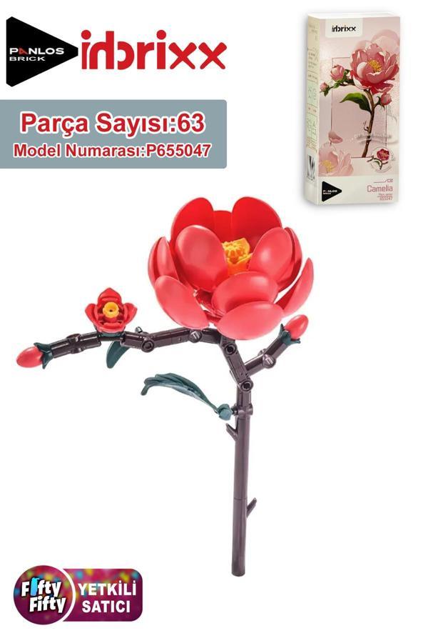 Panlos İnbrixx Serisi Dekoratif ve Koleksiyonluk Kamelya Çiçek Modeli 63 Parça Yapım Seti -FFP655047 - Image 1