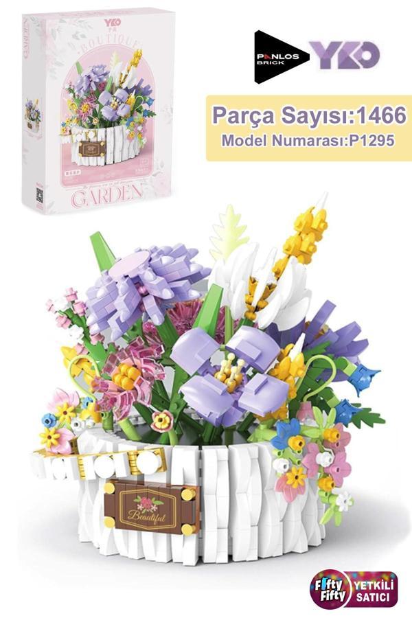 Panlos Yko Serisi Dekoratif ve Koleksiyonluk Çiçek Buketi Modeli 1466 Parça Yapım Seti -FFP1295 - Image 1