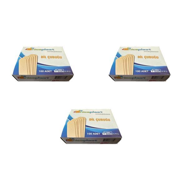 Niceplast Dil Çubuğu Ahşap Maket Çubukları 2 x 14 Cm. - 50 Adetlik 3 Paket - Image 1