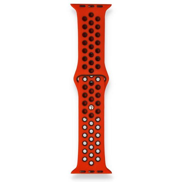 Apple Watch 38-40mm Silikon Kayış - Kırmızı/Siyah - Image 1