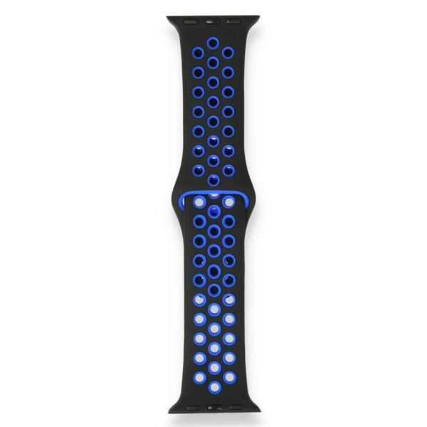 Apple Watch 38-40mm Silikon Kayış - Siyah/Lacivert - Image 1