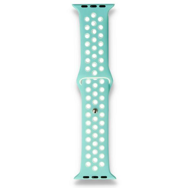 Apple Watch 38-40mm Silikon Kayış - Su Yeşili / Beyaz - Image 1