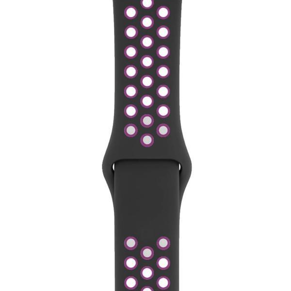 Apple Watch 38-40 mm Silikon Kayış - Siyah/Pembe - Image 1