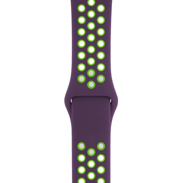 Apple Watch 38-40mm Silikon Kayış - Mor/Yeşil - Image 1