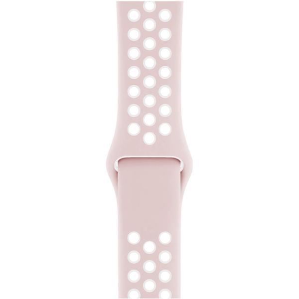 Apple Watch 42-44mm Silikon Kayış - Pembe/Beyaz - Image 1