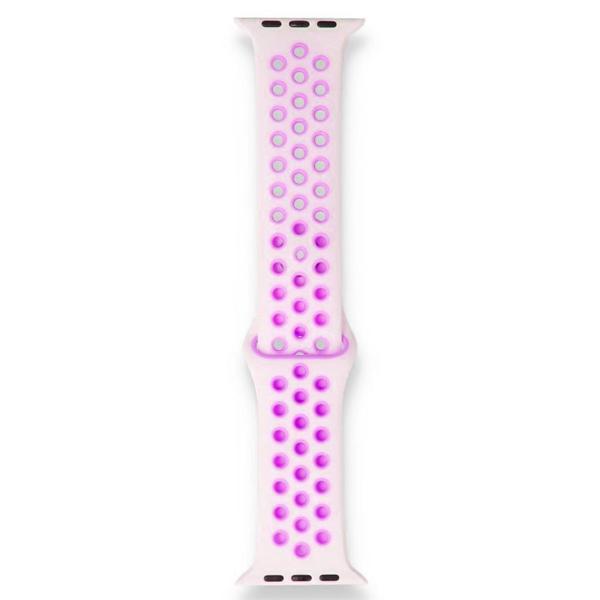Apple Watch 38-40mm Silikon Kayış - Beyaz/Pembe - Image 1