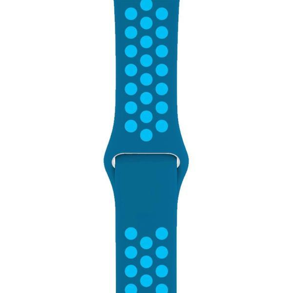 Apple Watch 42-44mm Silikon Kayış - Mavi/Açık Mavi - Image 1