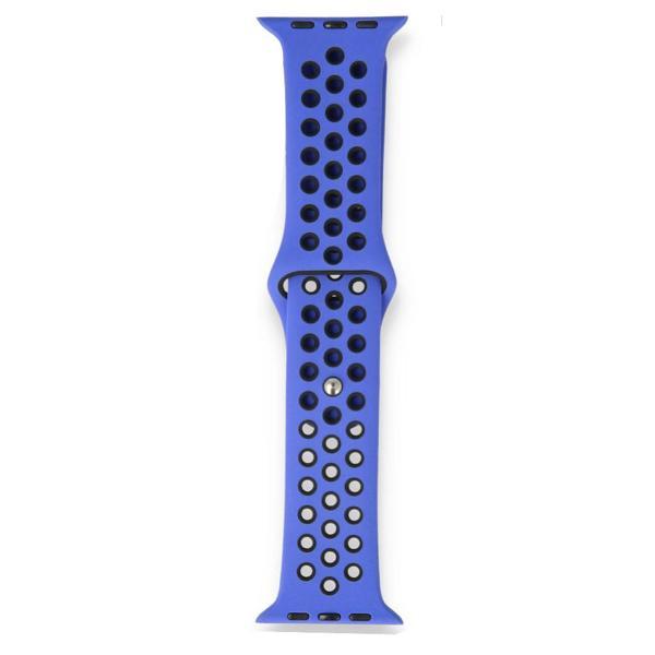 Apple Watch 42-44mm Silikon Kayış - Mavi/Siyah - Image 1