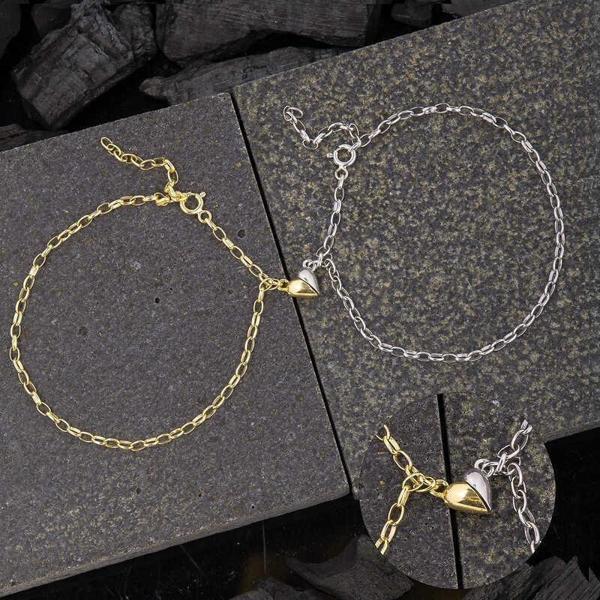 Alsepeteavm Gümüş Rodyum Gold Çift Kalpli Aşk Bileklik - Image 1