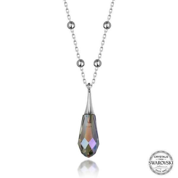 Alsepeteavm Swarovski Crystal Taşlı Ametist Top Zincir Gümüş Kadın Kolye - Image 1