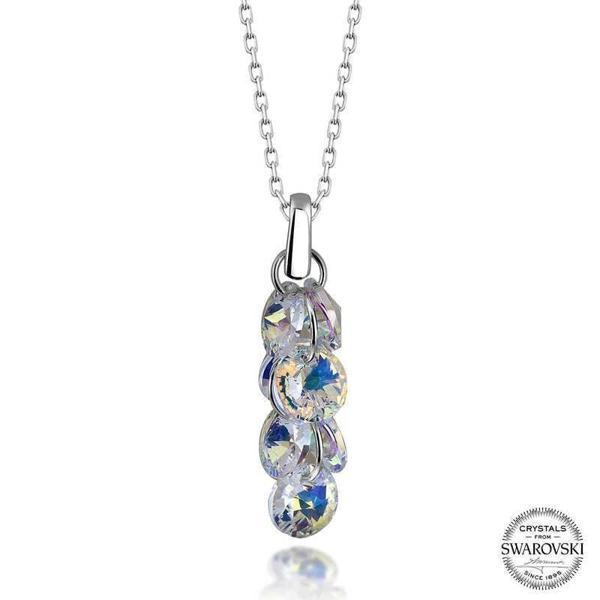 Alsepeteavm Swarovski Crystal Taşlı Salkım Gümüş Kadın Kolye - Image 1