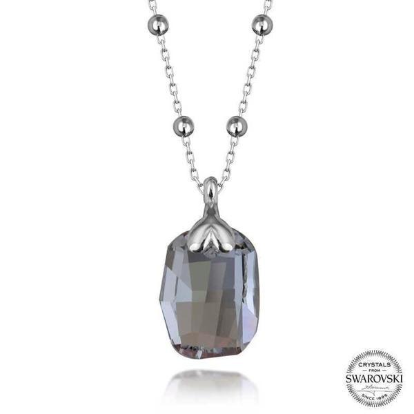 Alsepeteavm Swarovski Crystal Taşlı Top Zincir Baget Gümüş Kadın Kolye - Image 1