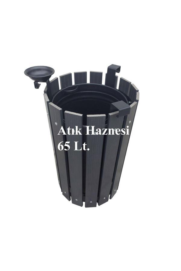 Safirkom (65 Lt.) Kompozit Yuvarlak Çöp Kovası Sç12 G Antrasit - Image 1