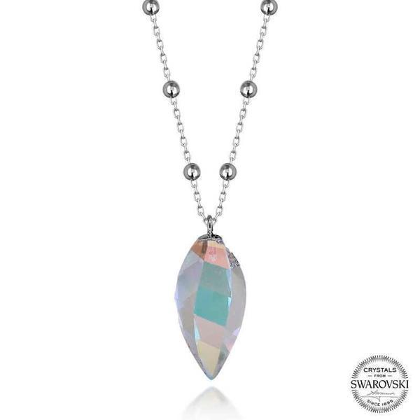 Alsepeteavm Crystal Taşlı Top Zincir Gümüş Kadın Kolye - Image 1