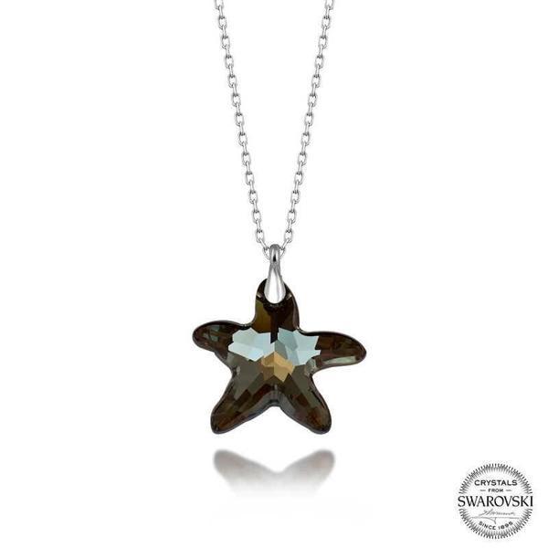 Alsepeteavm Swarovski Crystal Taşlı Deniz Yıldızı Gümüş Kadın Kolye - Image 1