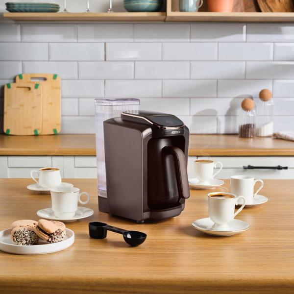 Karaca Hatır Su Hazneli Otomatik Türk Kahve Makinesi Walnut Brown - Image 1