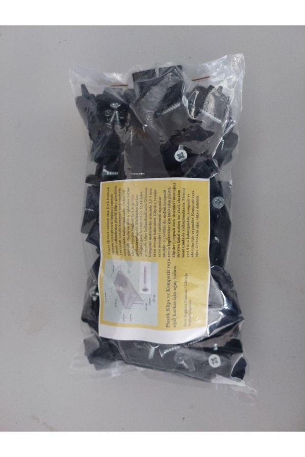Safirkom Plastik Klips Ve Ağaç Vidalı 100 Adet (Deck Bağlantı Elemanı) Güverte Bağlantı Aparatı - Image 1