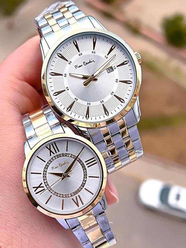 Pierre Cardin Bay ve Bayan Çiftlere Özel Çelik Kordon Çift Kol Saati 30 Mt Su Gecirmez CF.PR80002.M2 - Image 1