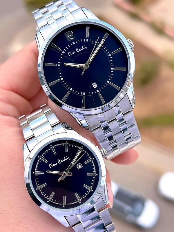 Pierre Cardin Bay ve Bayan Çiftlere Özel Çelik Kordon Çift Kol Saati 30 Mt Su Gecirmez CF.PR80008.M1 - Image 1