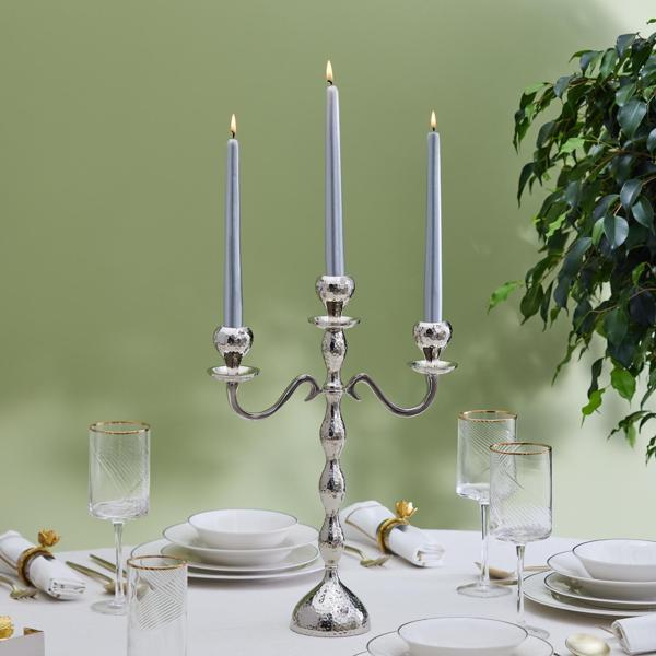 Karaca Home Arlen 3'lü Şamdan Silver 38x29 cm - Image 1