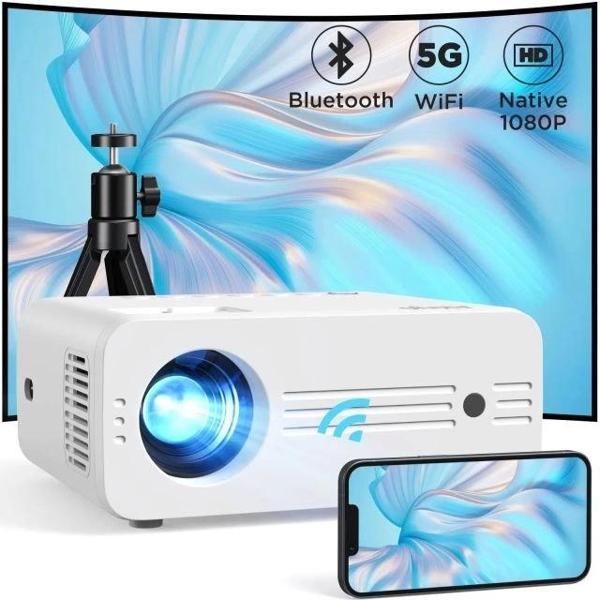 Akiyo Native 1080P WiFi Projektör Black - Image 1