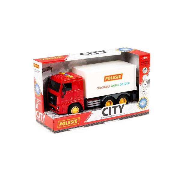Polesie City  Işıklı ve Sesli Beyaz Kapalı Kasa Kamyon 22x12x9 cm - Image 1