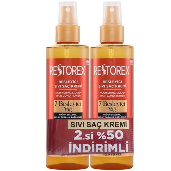 Restorex 7 Besleyici Yağ Sıvı Saç Kremi 2 x 200 ml - Image 1
