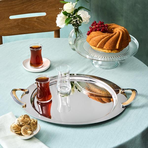 Karaca Serra Yuvarlak Çelik Tepsi 41 Cm - Image 1