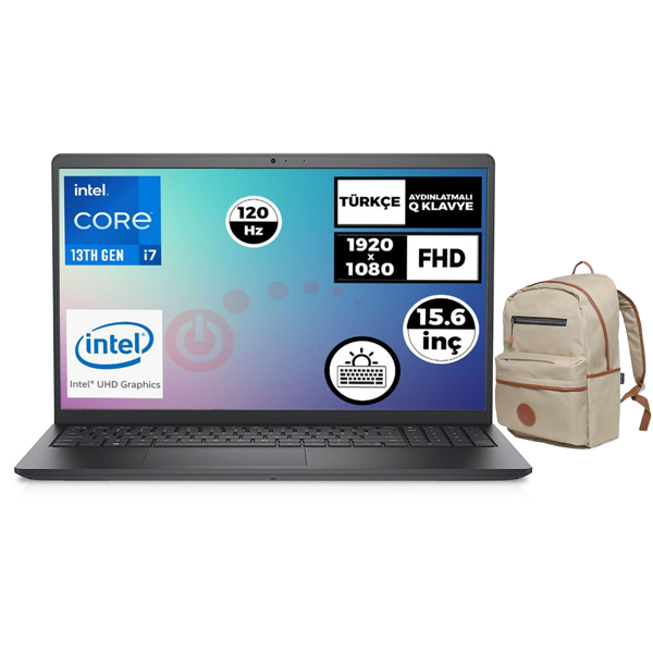Dell Vostro 3530 i7-1355U 8GB 512GB SSD 15.6" 120Hz Ubuntu Laptop + Çanta N1601PVNB3530U 020 - Image 1