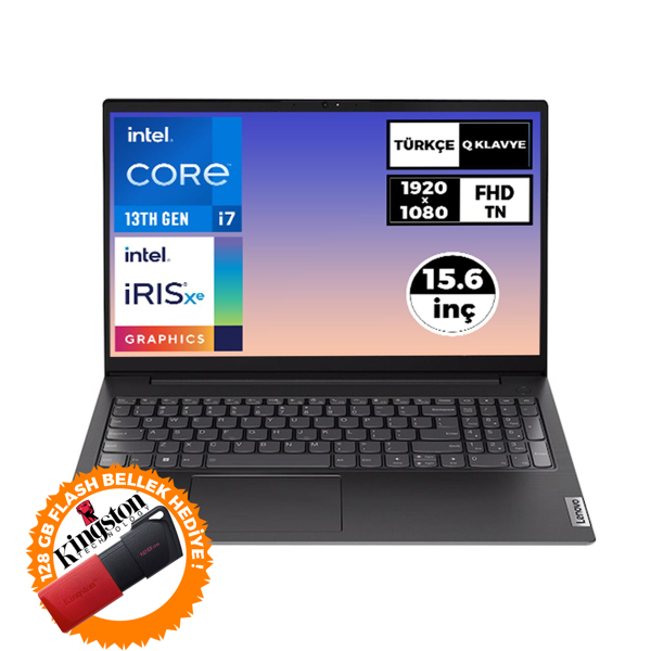 Lenovo V15 Gen 4 i7-1355U 40GB 1TB SSD 15.6" FHD W11P Laptop + 128G Flash Bellek 83A100KXTR 032 - Image 1